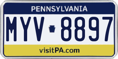 PA license plate MYV8897