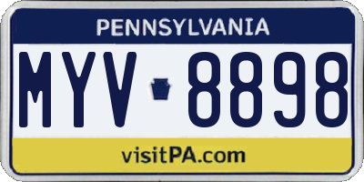 PA license plate MYV8898