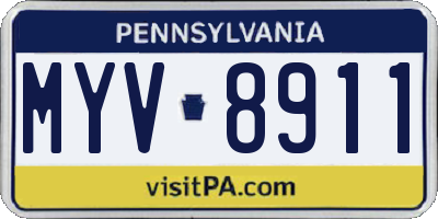 PA license plate MYV8911