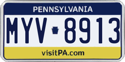 PA license plate MYV8913