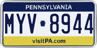 PA license plate MYV8944
