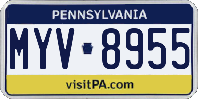 PA license plate MYV8955