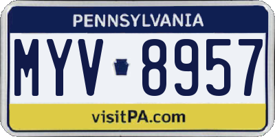 PA license plate MYV8957