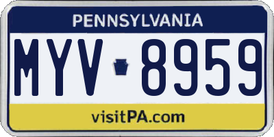 PA license plate MYV8959