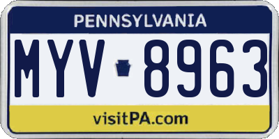 PA license plate MYV8963