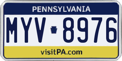 PA license plate MYV8976