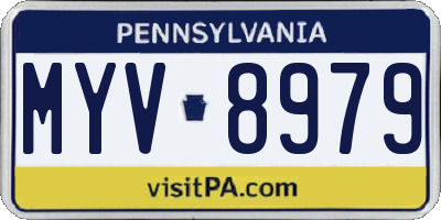 PA license plate MYV8979