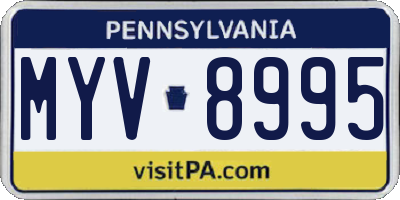 PA license plate MYV8995