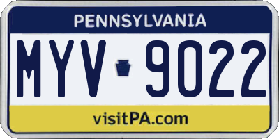 PA license plate MYV9022