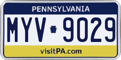 PA license plate MYV9029