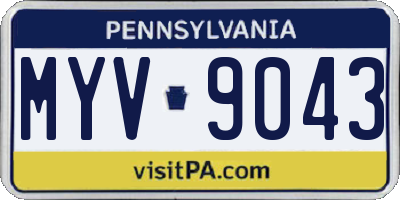 PA license plate MYV9043