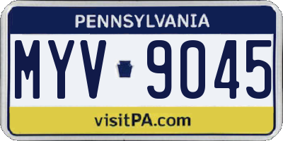 PA license plate MYV9045