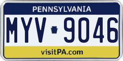 PA license plate MYV9046