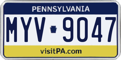 PA license plate MYV9047