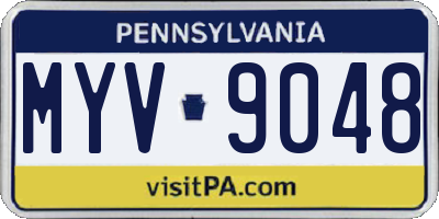 PA license plate MYV9048