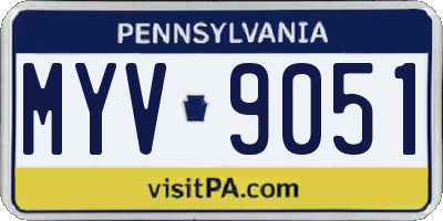 PA license plate MYV9051