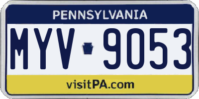 PA license plate MYV9053