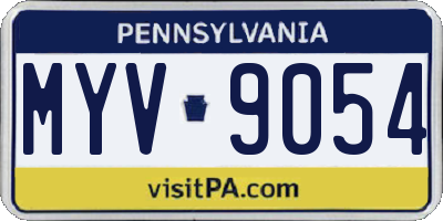 PA license plate MYV9054