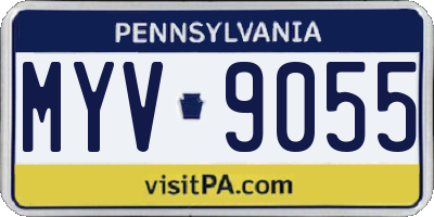 PA license plate MYV9055