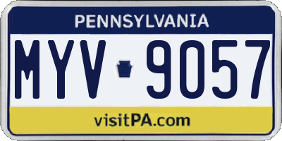 PA license plate MYV9057