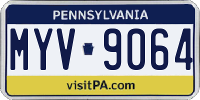 PA license plate MYV9064
