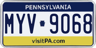PA license plate MYV9068