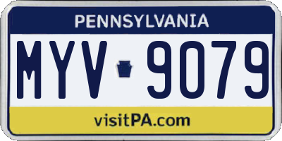 PA license plate MYV9079
