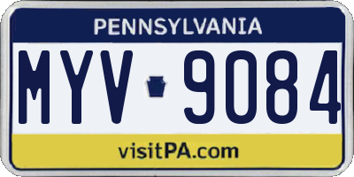 PA license plate MYV9084