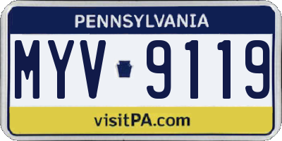 PA license plate MYV9119