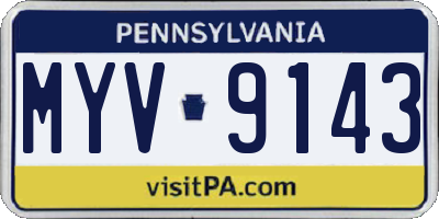 PA license plate MYV9143