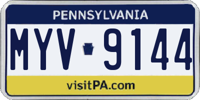 PA license plate MYV9144