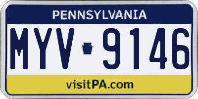 PA license plate MYV9146