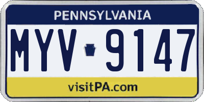 PA license plate MYV9147