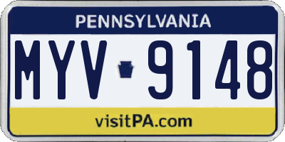PA license plate MYV9148