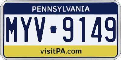 PA license plate MYV9149