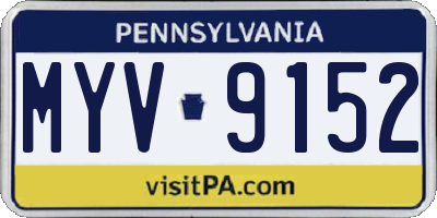PA license plate MYV9152