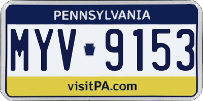 PA license plate MYV9153