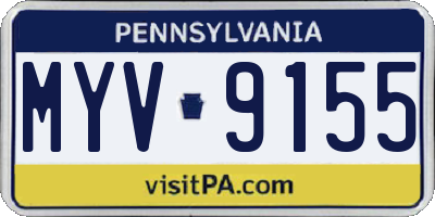 PA license plate MYV9155