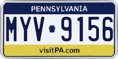 PA license plate MYV9156