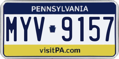 PA license plate MYV9157