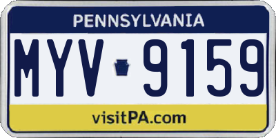 PA license plate MYV9159