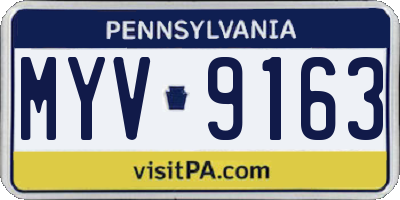 PA license plate MYV9163