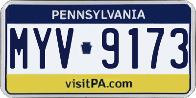 PA license plate MYV9173