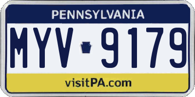 PA license plate MYV9179