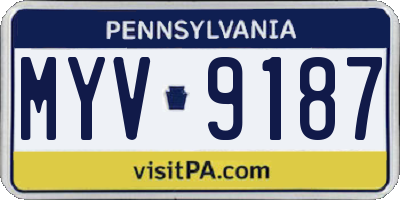 PA license plate MYV9187