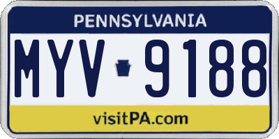 PA license plate MYV9188