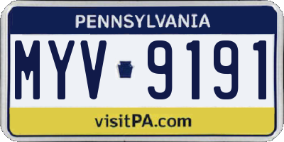 PA license plate MYV9191
