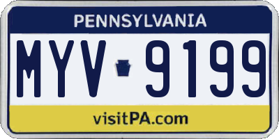 PA license plate MYV9199