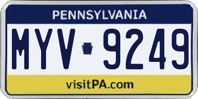 PA license plate MYV9249