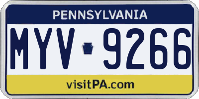 PA license plate MYV9266